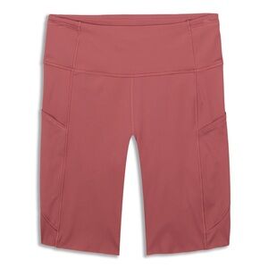 Lululemon High Rise Fast And Free Workout Legging Shorts Dusty Pink Gently Used